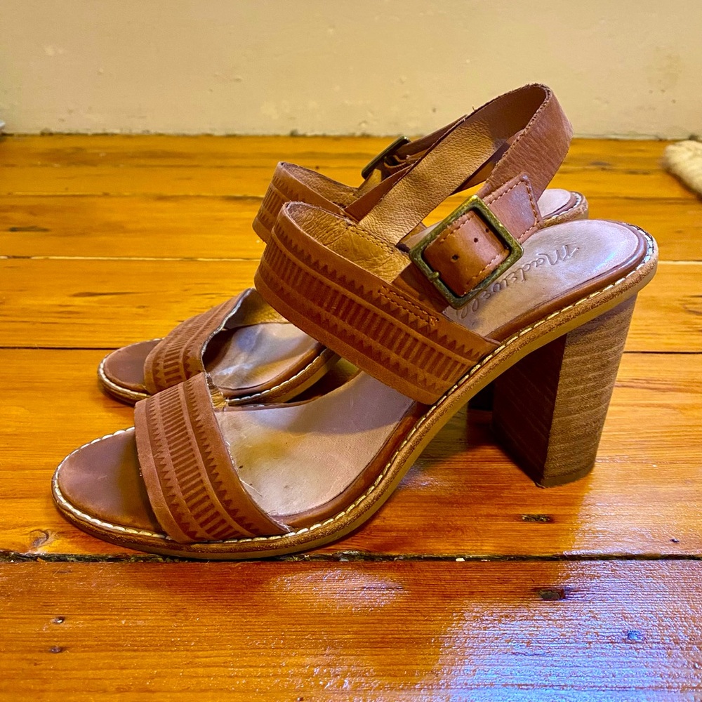Madewell Brown Leather Block Heel